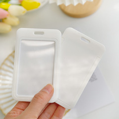 Creative plastic push-pull card holder student slide-type bus card holder campus access card ID card meal card protective cover