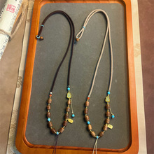 高档手工檀木吊坠挂绳玉坠玉佩平安翡翠挂件项绳子手编织男女挂绳