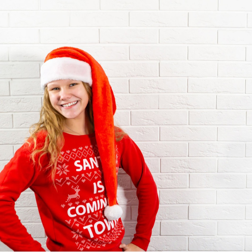 Sombreros de Navidad transfronterizos alargados decoraciones alargadas adultos niños sombreros de Navidad peluche suministros de Navidad mayorista