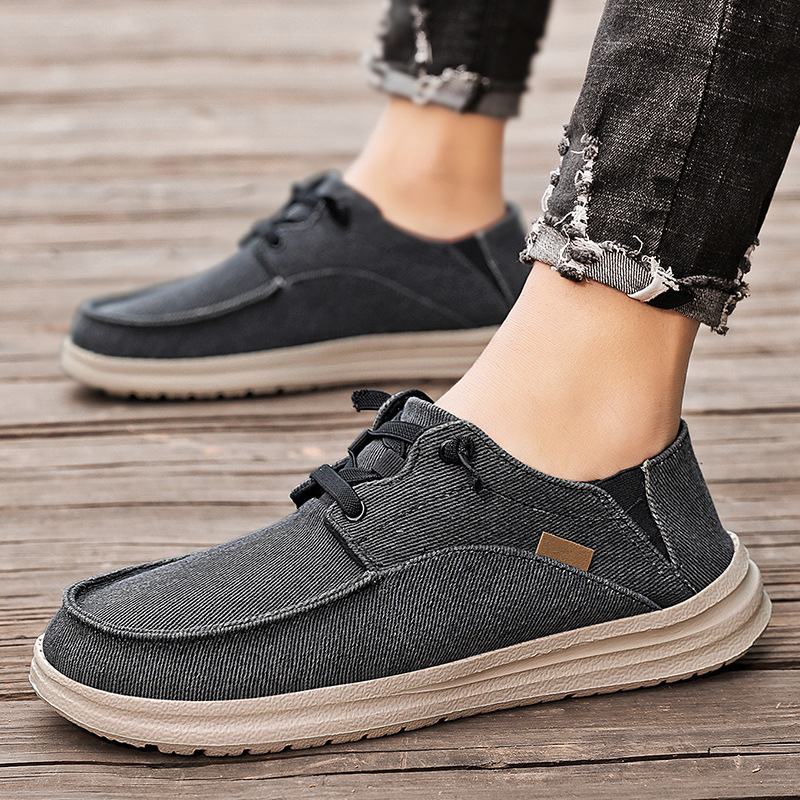 2025 Spring New Men's Lightweight Thick-Soled Lazy Shoes Youth Large Size Slip-On Canvas Shoes Casual Men's Shoes 2025 Spring New Men's Lightweight Thick-Soled Lazy Shoes Youth Large Size Slip-On Canvas Shoes Casual Men's Shoes