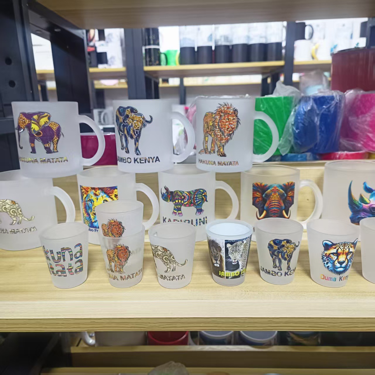 Tazas de vidrio mate tazas de menú de impresión de transferencia térmica para hacer tazas domésticas resistentes a altas temperaturas tazas de vidrio creativas