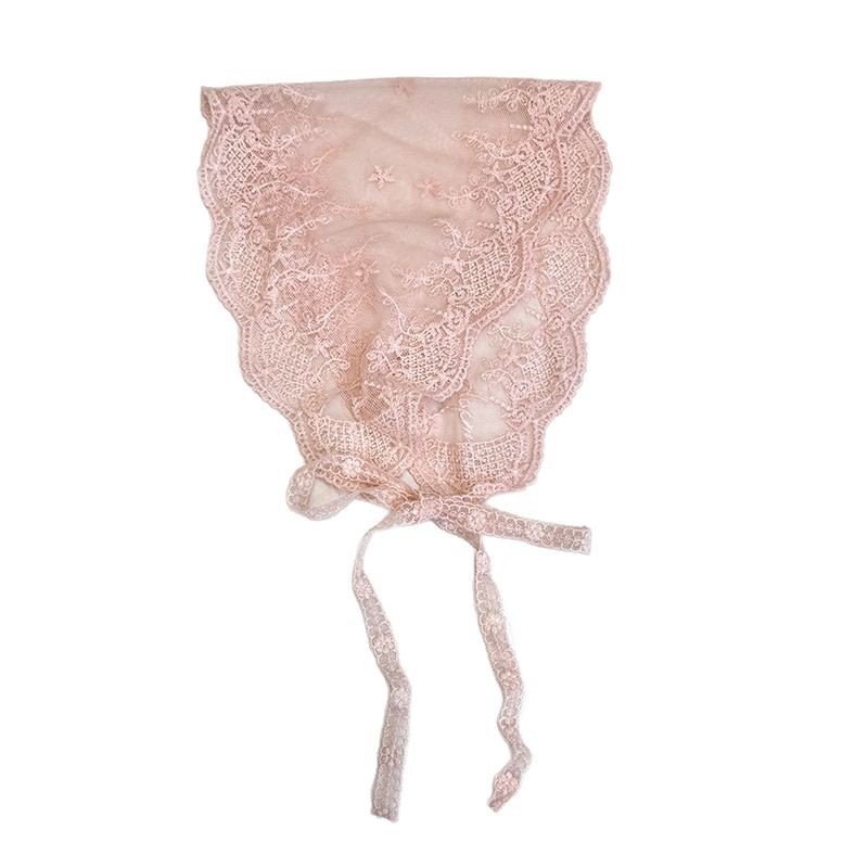 Pañuelo para mujer de verano pastoral nuevo estilo retro blanco súper hada encaje bufanda de seda decoración bufanda pequeña bufanda triangular diadema banda para el cabello