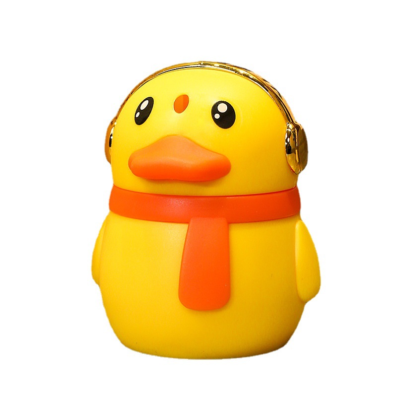 Creativo de dibujos animados lindo moda pequeño pato amarillo de alta gama luz de lujo palillo de dientes puede presionar la señal emergente automática para el hogar