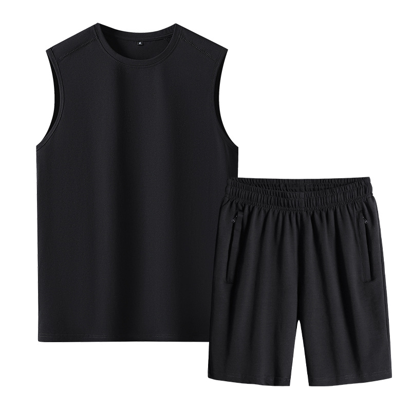 Trajes deportivos transfronterizos para hombres, chalecos de verano para hombres, pantalones cortos para hombres, gimnasio para correr image 8