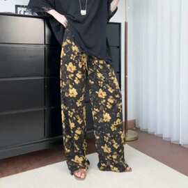 夏日清爽舒适百搭不紧绷时尚气质休闲裤高腰垂感显瘦松弛感直筒裤