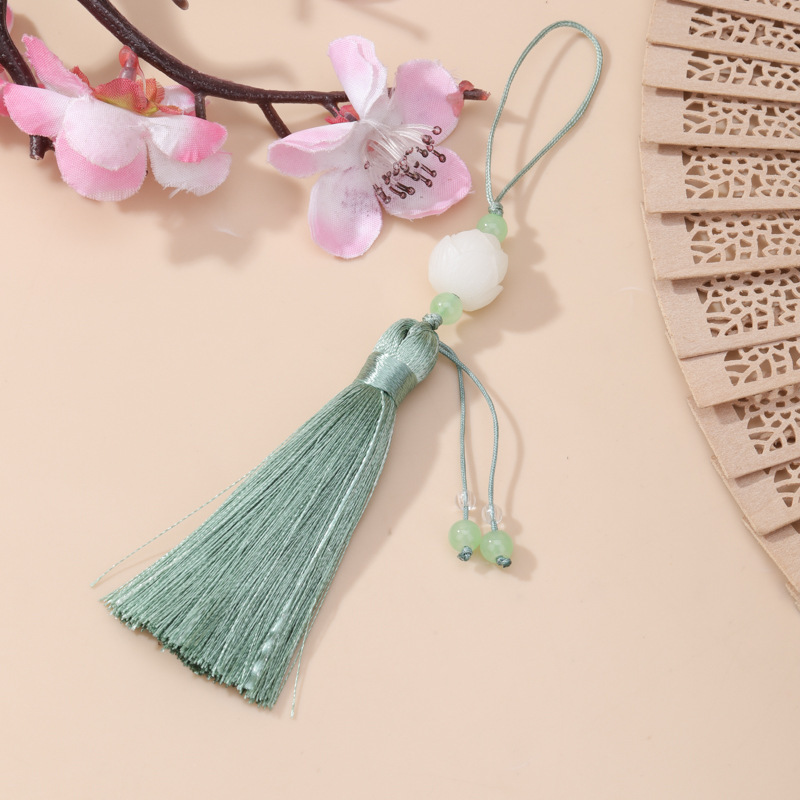 8cm三层莲花流苏手工diy手机吊穗车内吊坠包包挂件挂饰厂家批发款|undefined