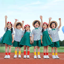 六一儿童节演出服啦啦队小学生运动会服装背带裙幼儿园毕业表演服