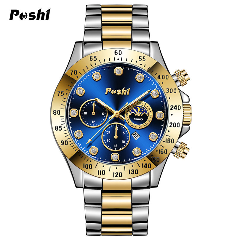 POSHI nuevo reloj de cuarzo de moda coreano estudiante masculino reloj de hombre multifuncional luminoso impermeable