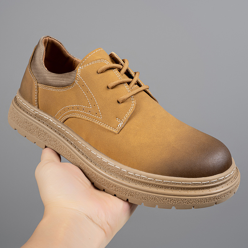Lion Eagle Dell plus size Men's Shoes 45 Thick-soled Increased Casual Leather Shoes 46 British Retro Color-polished Tooling Shoes 47 Increased