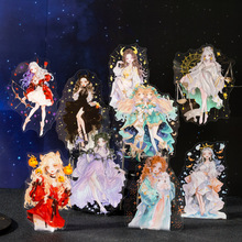 番茄酱PET贴纸 十二星座女神录 创意卡通人物手帐谷美diy装饰拼贴