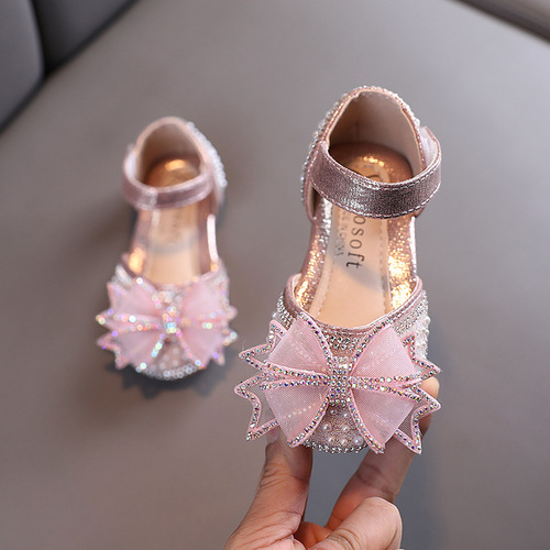 2024 Spring and Autumn Girls Korean Style Dance Shoes for Primary, Middle and Older Children Single Shoes Performance Shoes Princess Leather Shoes Network
