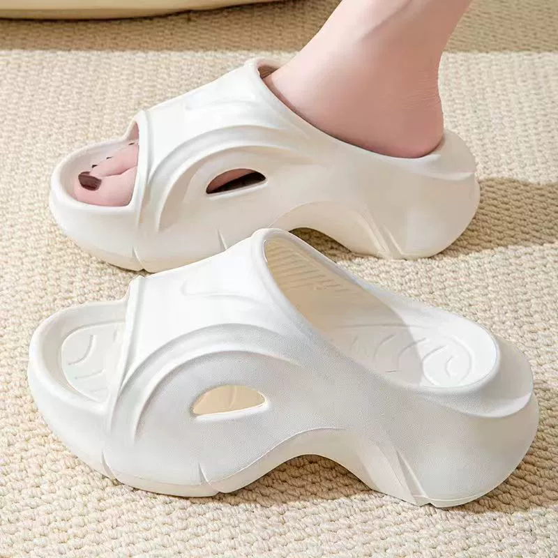 Тапки на высоком каблуке на толстой подошве для женщин летом