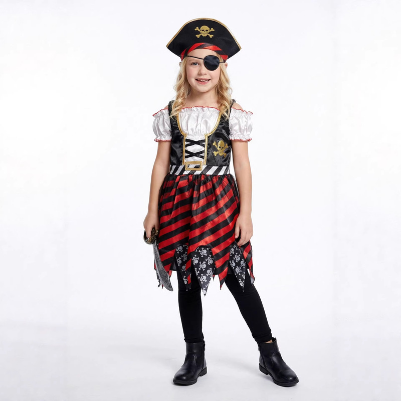 Pirates of the Caribbean Captain Jack Sparrow Kidsren's Cos Clothing Halloween Role-Playing Camouflage Dress Suit Pirates of the Caribbean Captain Jack Sparrow Kidsren's Cos Clothing Halloween Role-Playing Camouflage Dress Suit