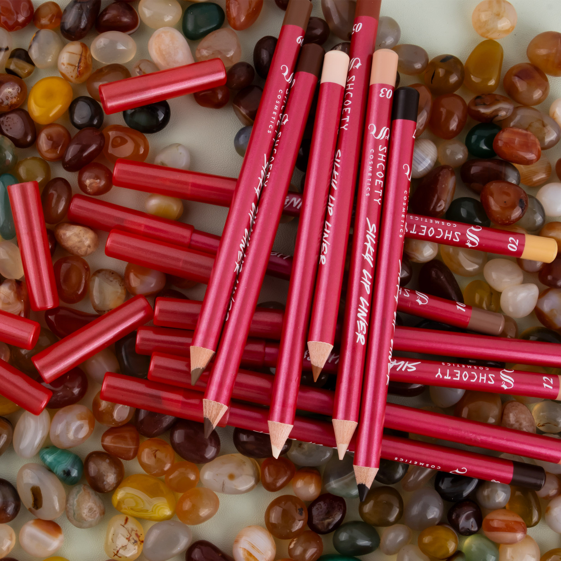 SHCOETY European and American Cross-border 12-color matte red Lip liner Pen Set, Nude color, long-lasting and non-fading third generation undefined