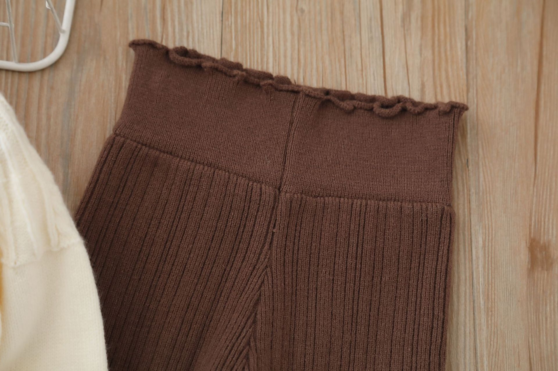 Tüdrukute kootud kaheosaline kampsun 2024 sügis/talv uus naiste aarete pükste komplekt_voghion.com