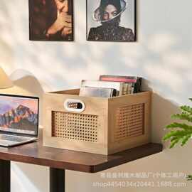 木质唱片架木制收纳筐桌面CD唱片光盘收藏架桌面整理盒杂物储物盒