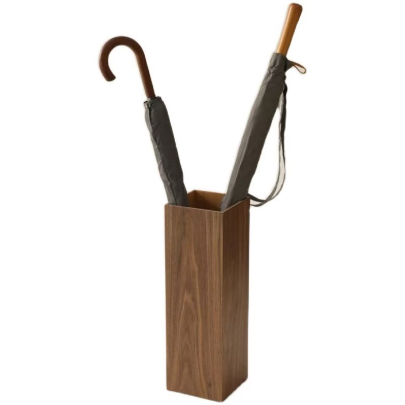 Scandinavian Japanese Retro Wooden Umbrella Stand Wooden Umbrella Bucket Hotel Living Room B&B Personalized Creative Umbrella Storage Rack