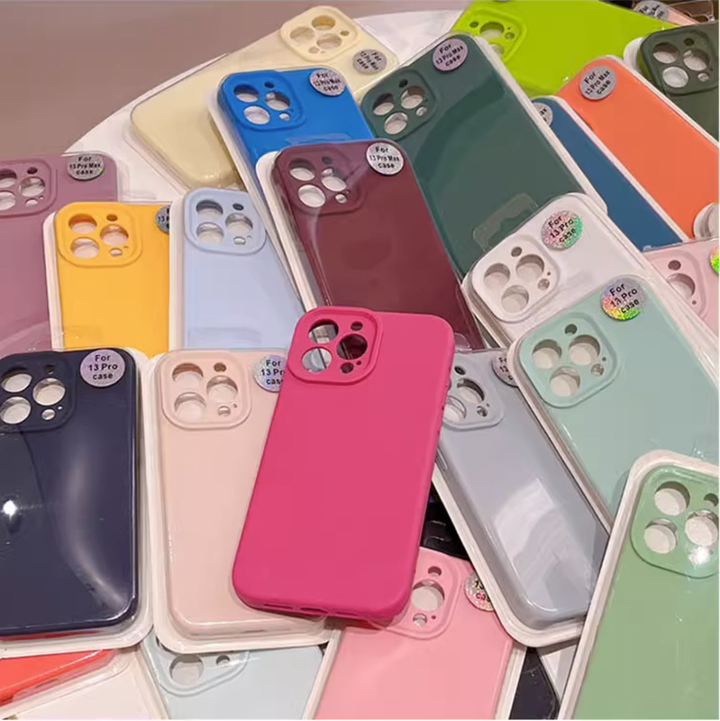Real liquid silicone Apple 15promax solid color phone case 11/12 mobile phone protective case for iPhone 13