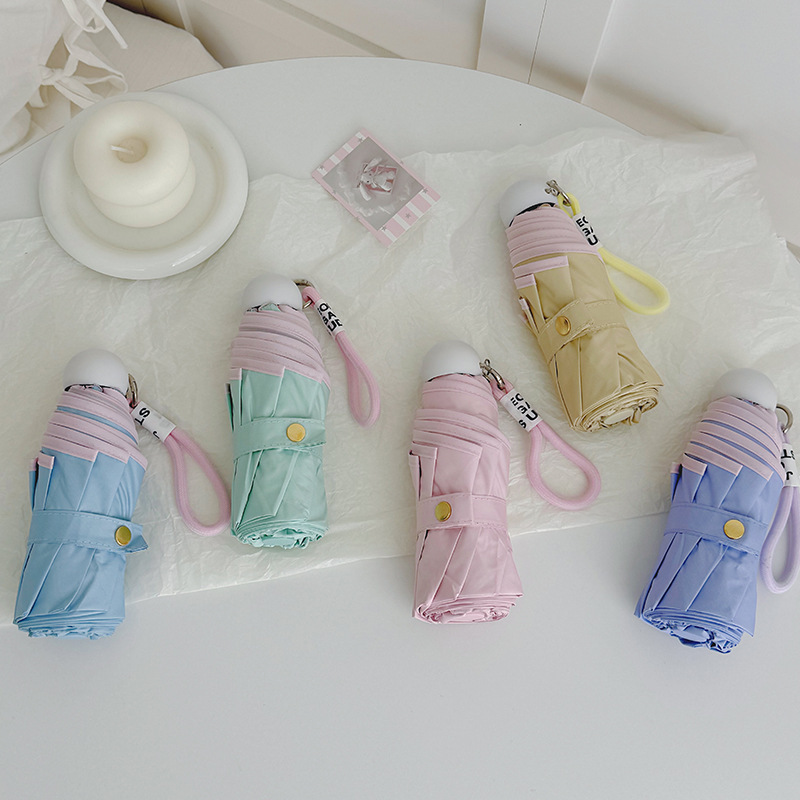 50% off ビニールミニ超軽量傘晴雨兼用日焼け止め UV 折りたたみ軽量サンシェード傘女性用|undefined