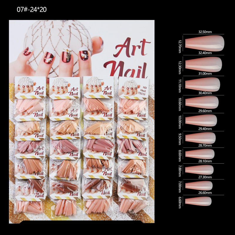 Fábrica directa de nuevos productos de manicura de color sólido 24 paquetes de tarjetas de uñas parches de manicura falsas uñas al por mayor