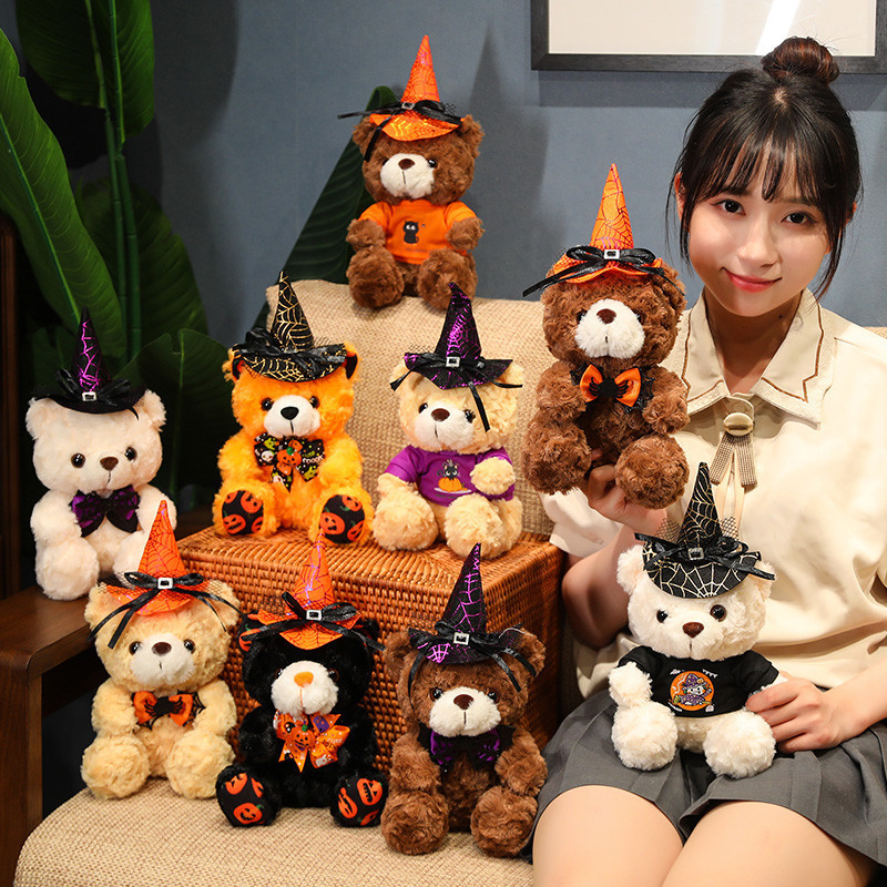 国境を越えたハロウィーンの熊人形ハロウィーンの装飾品のアイデアはテディベアのぬいぐるみを責める|undefined