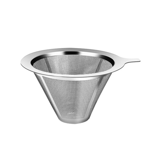 Double-layer coffee filter filter 304 stainless steel hand-pour funnel coffee pot drip-free filter paper filter