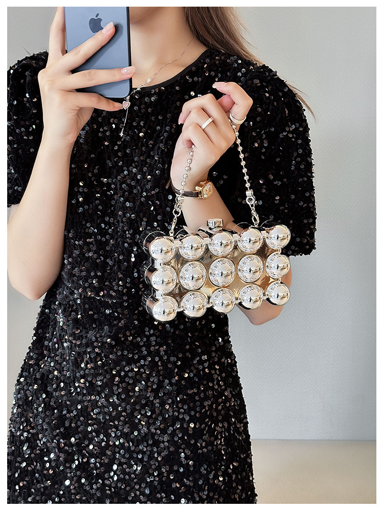 Acrylic bag 2025 New style, European and American cross-border single-shoulder fashionable design women's chain box bag Item Picture