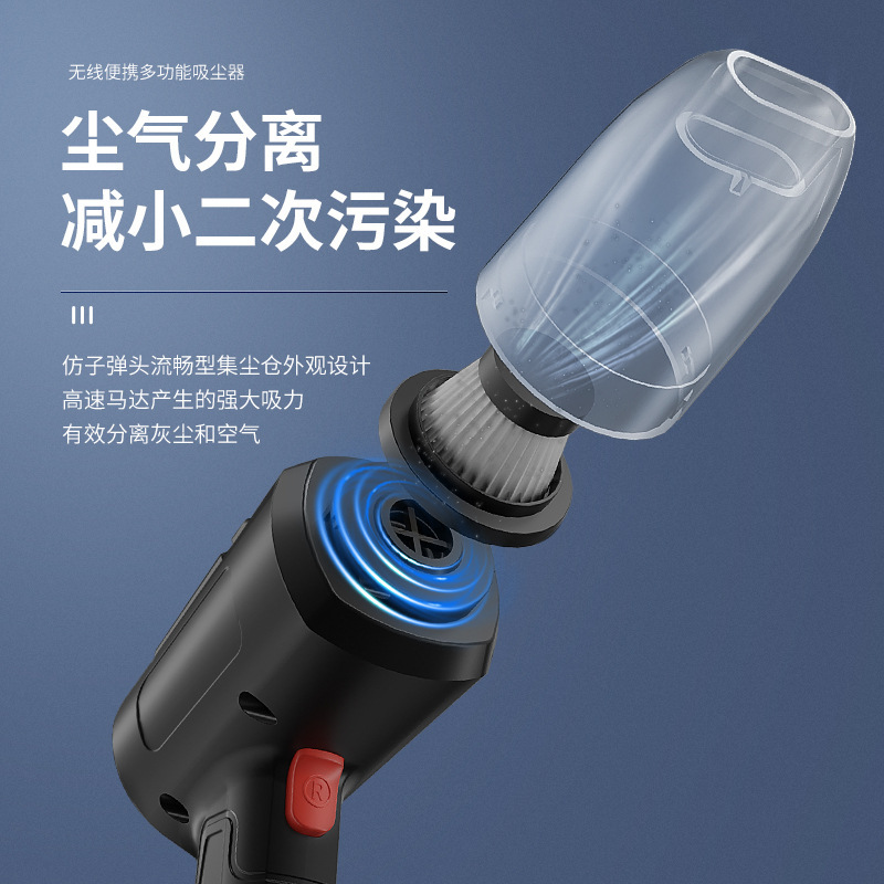 Car Vacuum Cleaner, Wireless Charging for Car Use, Super High Power Suction for Home Use, Small Handheld Portable Mini