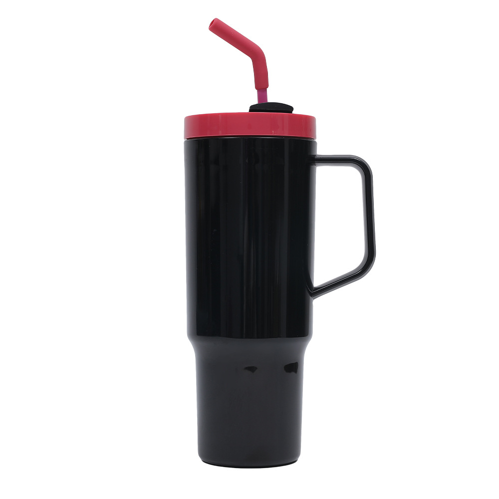 Taza de coche de comercio exterior transfronteriza de 40oz Taza de plástico gigante Juego de tres piezas con pajita Taza de agua de gran capacidad y alto valor