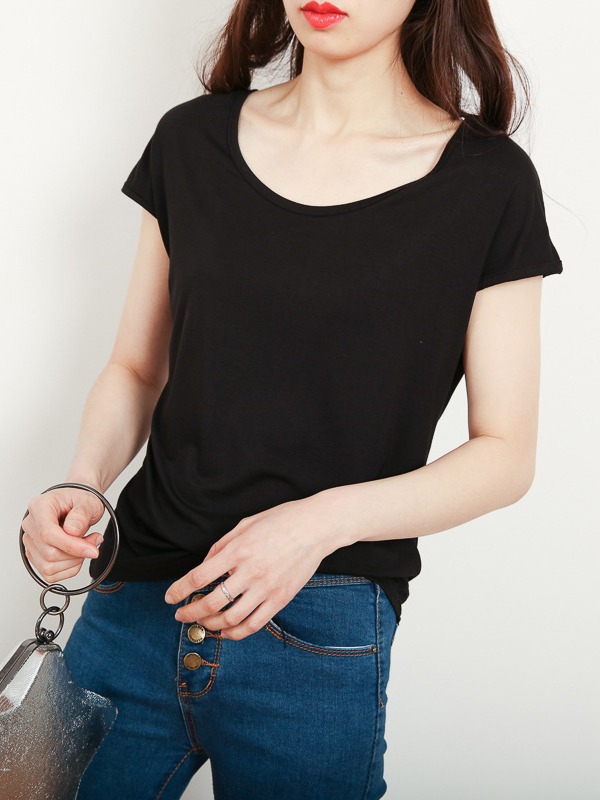 モーダルノースリーブ Tシャツ女性の夏の新しいスタイル多用途ラウンドネック韓国スタイルの女性のスリムボトムシャツトレンディなトップス