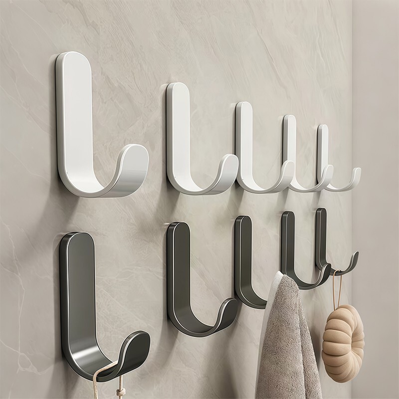 Strong Adhesive Hooks, No-Drill Gun Gray Sticky Hooks for Wall Mounting, Heavy-Duty Hooks for Kitchen and Bathroom, Door Hooks Strong Adhesive Hooks, No-Drill Gun Gray Sticky Hooks for Wall Mounting, Heavy-Duty Hooks for Kitchen and Bathroom, Door Hooks