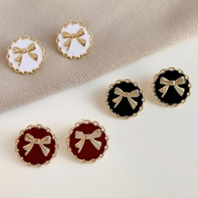 S925银针韩国时尚蝴蝶结耳环轻奢小众设计少女心网红简约耳钉耳饰|ru