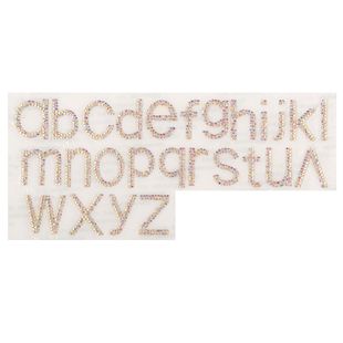 Factory Customized Cross-Border Lowercase 26 English Letter Set with Adhesive Glass Rhinestone Stickers DIY Accessories 3 Sets of Words Per Sheet