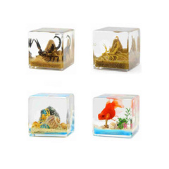 WBZ7 Ocean Animal Insect Collection Mini Landscape Ornament Hermit Crab Crab Ladybug Goldfish Scorpion Turtle