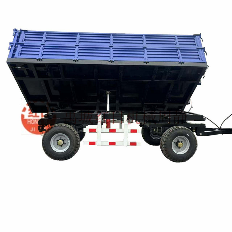 单双轴四轮农用车斗  8吨农用拖车  液压双轴自卸半挂车斗