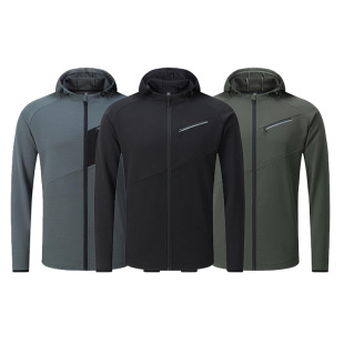 Men's Outdoor Leisure Sports long-sleeved jacket training clothes zipper cardigan running clothes printing cross-border exclusive for wholesale