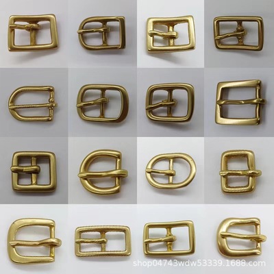 [女士皮带扣纯黄铜针扣包包带马具调节扣手工皮具针扣1.5-2.0cm]
