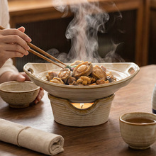 复古高颜值双耳明炉餐具干锅牛蛙土豆炖鸡餐厅酒店商用陶瓷盘