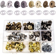 跨境60套18mm磁吸扣子四色盒装金属子母扣免缝箱包配件隐形暗按扣