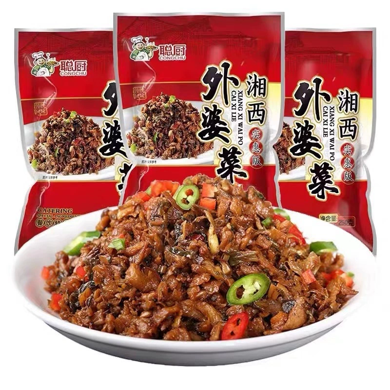 Шеф-повар Cong Сянси бабушка 250 г Хунань Аутентичные рисовые соления Редис Полуфабрикаты Готовые Овощи Оптом