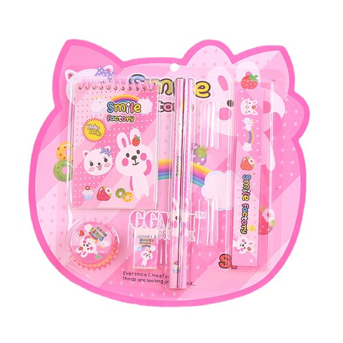 Round disc eight-piece set stationery gift box office school supplies cartoon creative children's day birthday gift