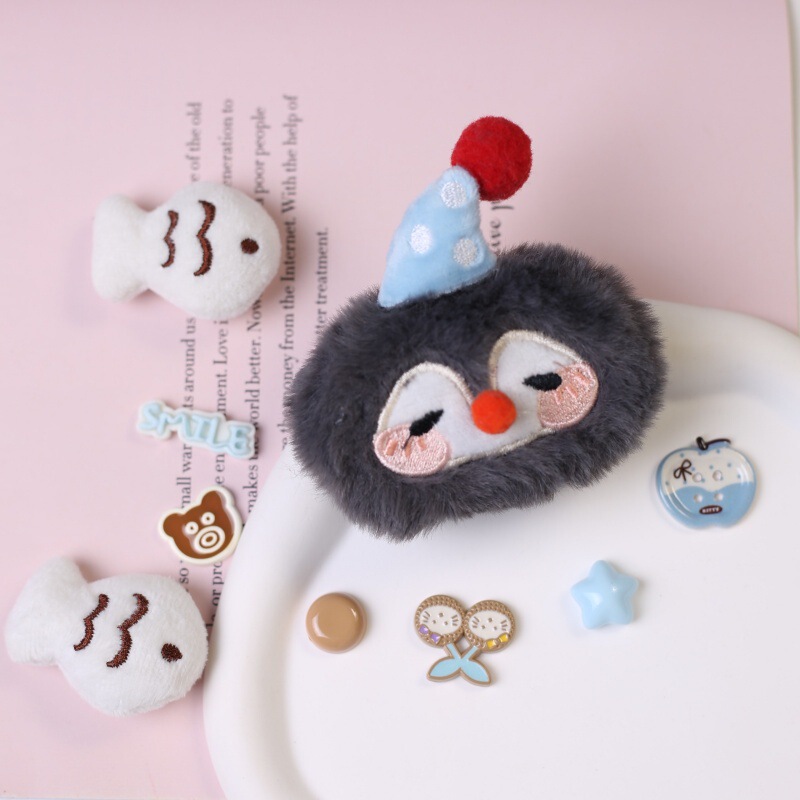 Cute Penguin Fish Plush Pendant Cartoon Brooch DIY Hair Accessories Hair Hoop Clogs Matchinging Accessories Wholesale