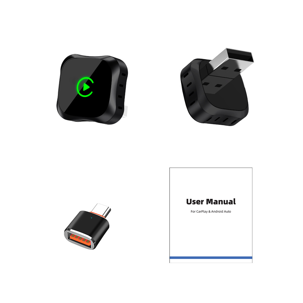 Smart Car Connectivity Adapter 2-in-1: Converts Wired to Wireless in Seconds, CarPlay Android Auto Conversion Box