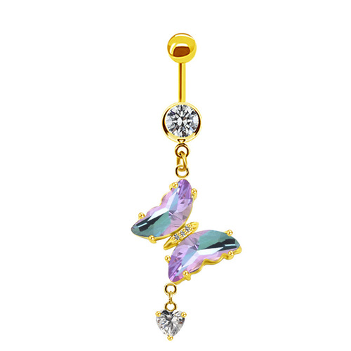 Gaibei European and American cross-border butterfly navel ring with star, moon and sunflower bee navel ring with flower-shaped navel nail