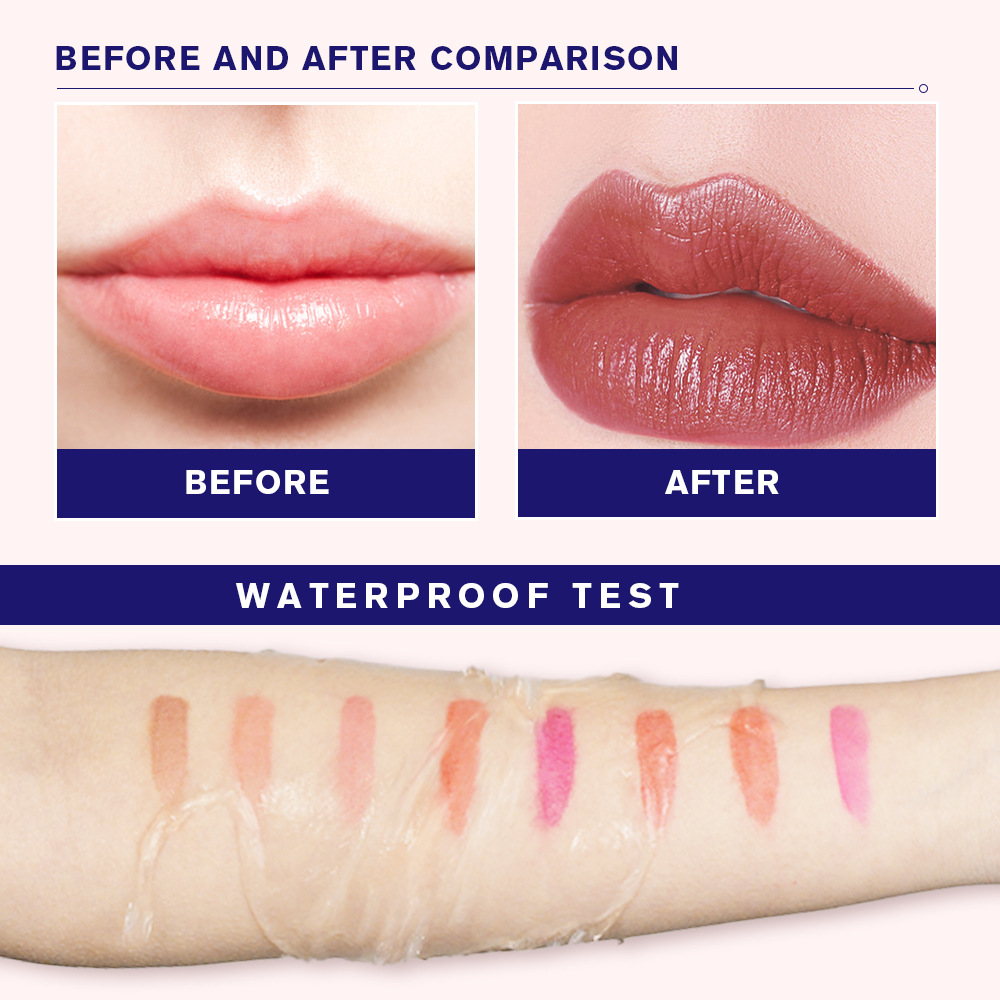 Carina Ibcccndc Tear Pull Color Set Rouge à lèvres Lip Glaze, un spray, décoloration, tasse non restante, rouge à lèvres multicolore_voghion.com
