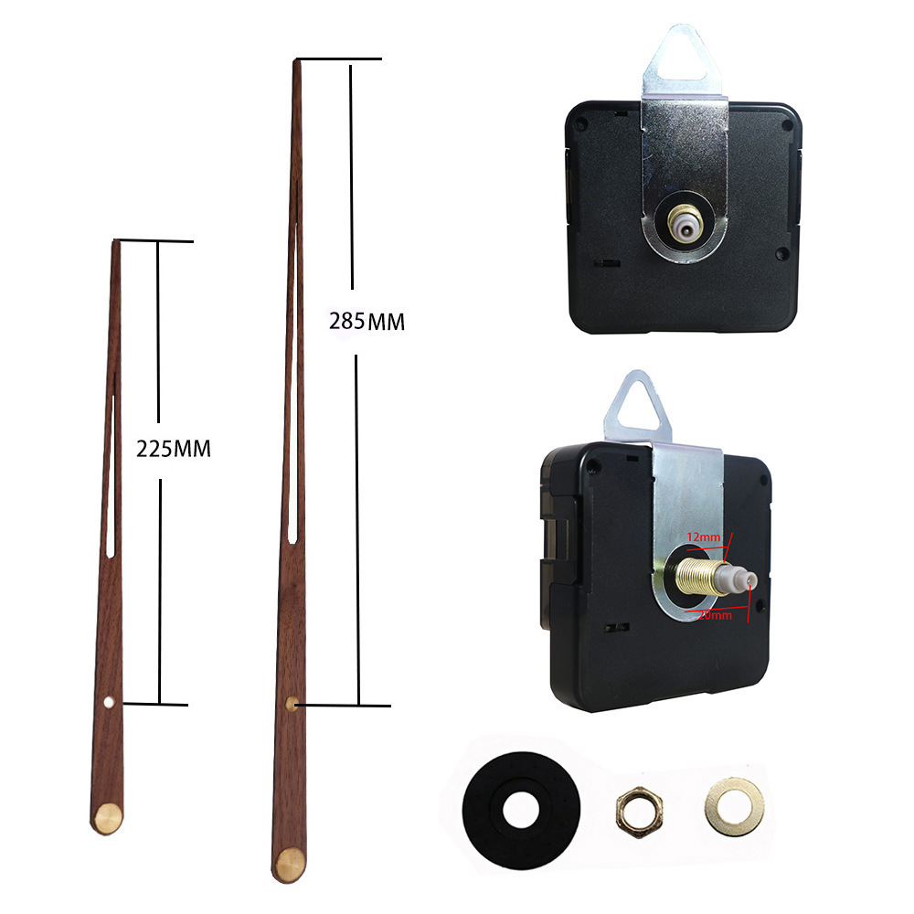 Amazon cross -border DIY watch accessories multiple long -axis large torque movements with black walnut solid wood clock points