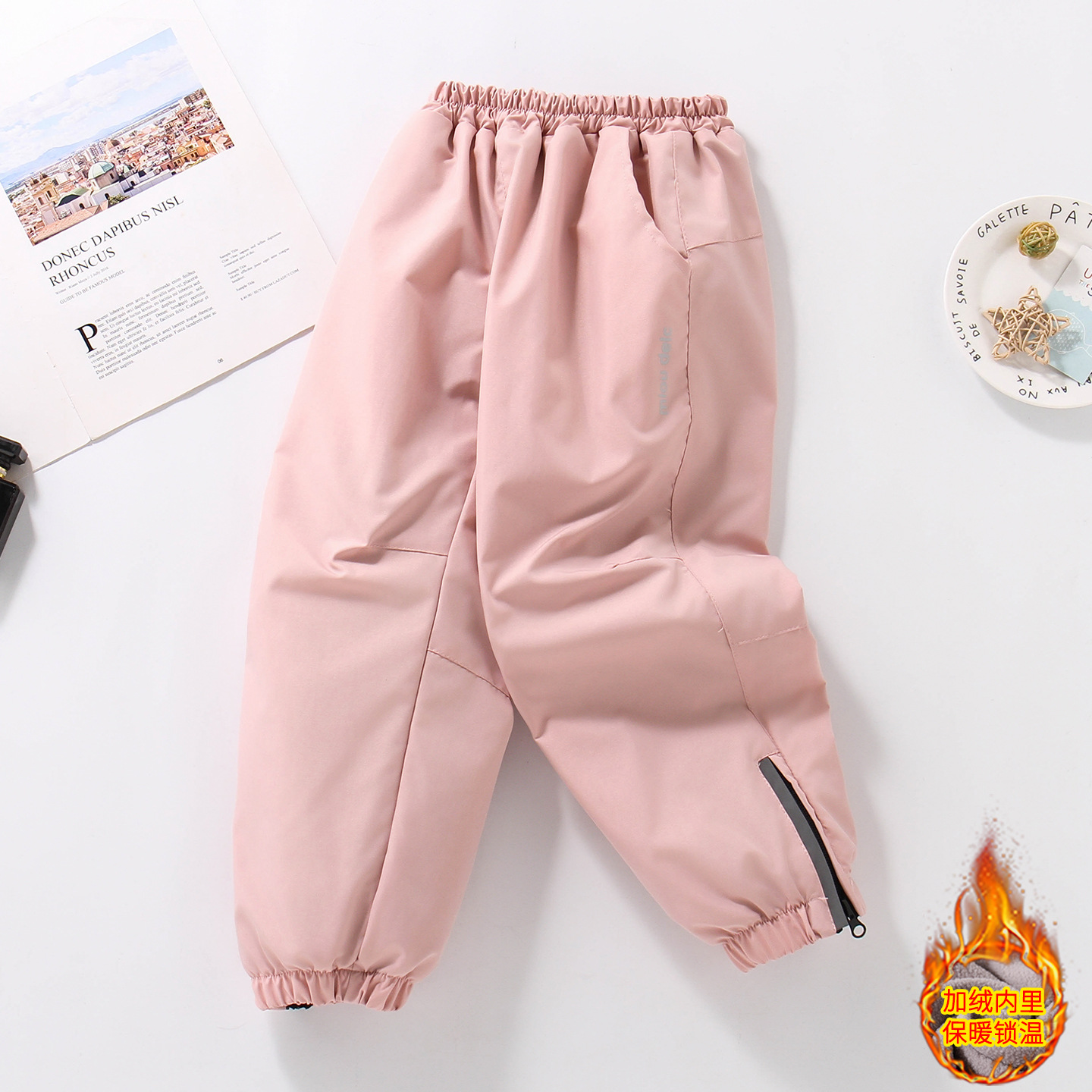 Children's Fleece-Lined Softshell Pants 2026 Autumn/Winter Model for Older Kids, Thickened Wide-Leg Sports Warm Pants