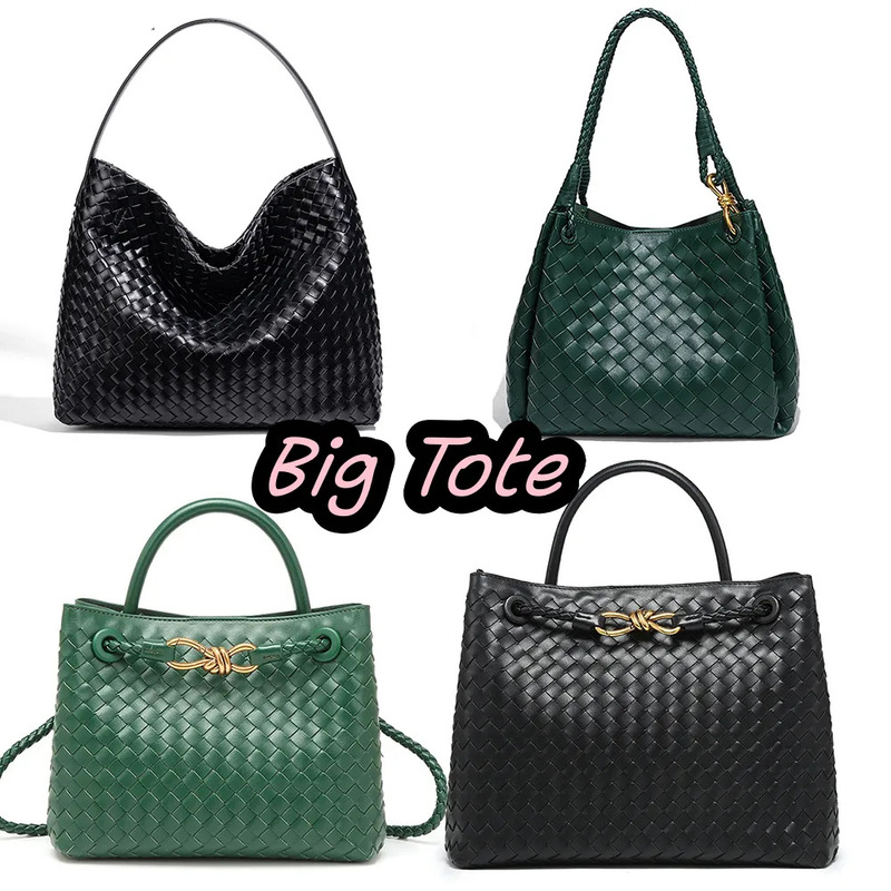 In-Stock Bv High-End New Handbag Windmill Knot Bucket Bag Handmade Woven Bag Niche Design Light Luxury Foreign Trade