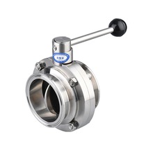 卫生级蝶阀手柄快装卡盘式粉尘法兰304焊接316不锈钢食品医疗阀门