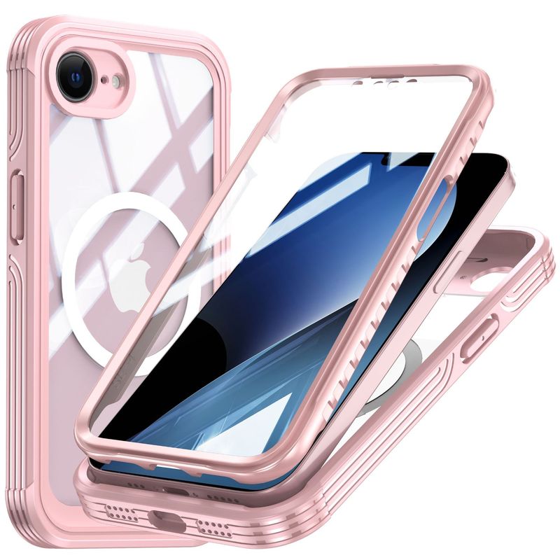 IPhone16e内蔵9hガラス携帯ケースmagsafeマグネットスタンドエアバッグ転倒防止ワイヤレス充電対応|undefined